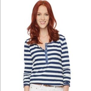 Splendid Henley Indio White Knit Striped Size XS